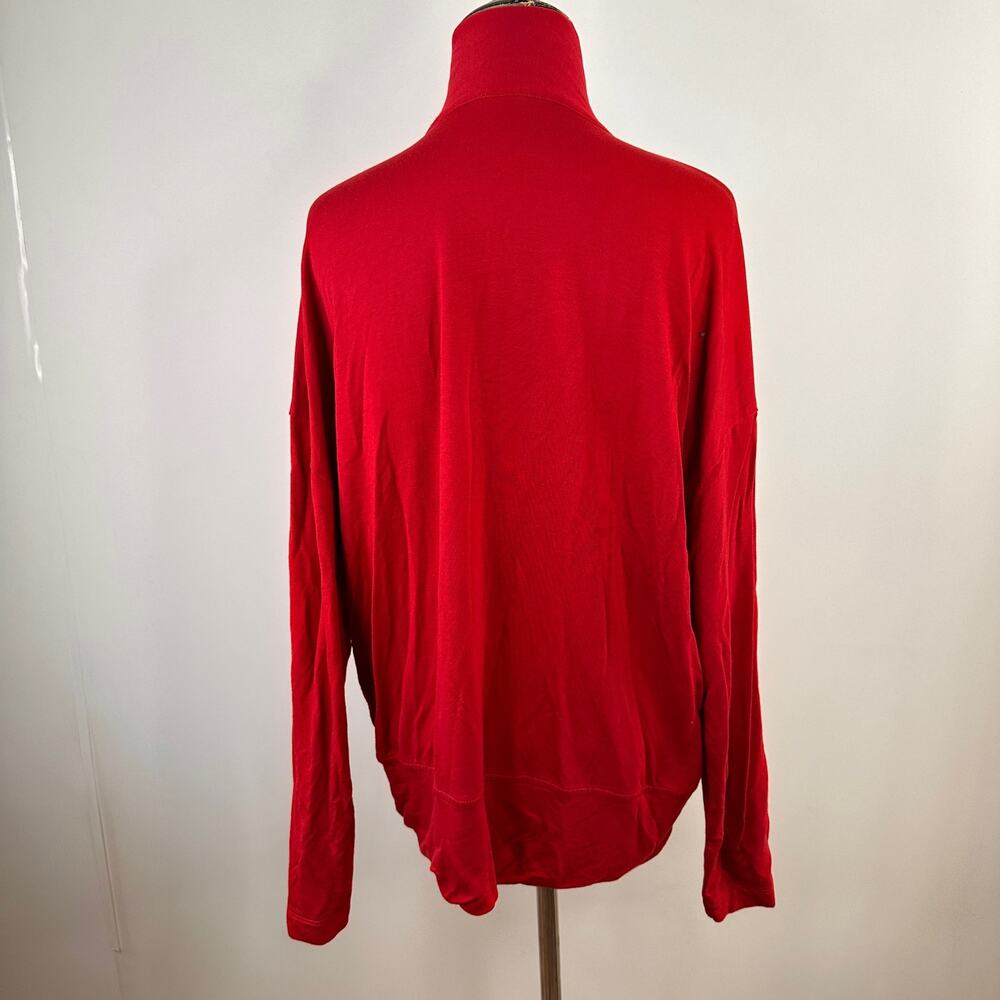 Cabi Red Tess Long Sleeve Bow Neck Tie Shirt Size Large - Picture 7 of 8